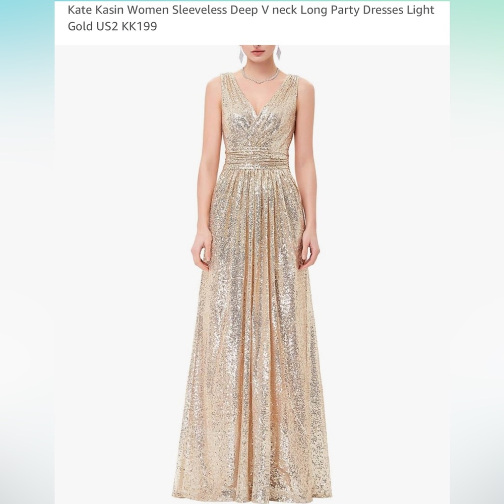 Gold Sequin Formal Gown